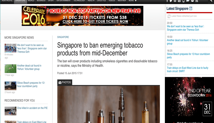 Singapore ban Vaping